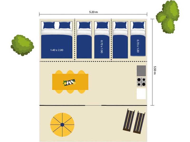 Easyatent Bungalow Tent Lanterna Červar-Porat Oda fotoğraf